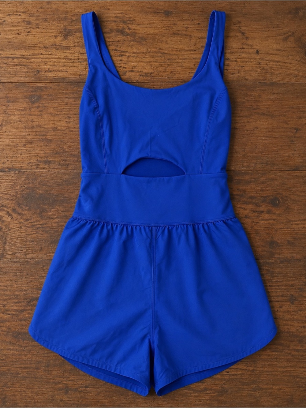 FP Movement by Free People Royal Blue Athletic Romper with Waist Cutout